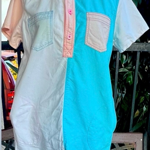 Other - Kids Colorblock Button Polo Shirt - Blue & White